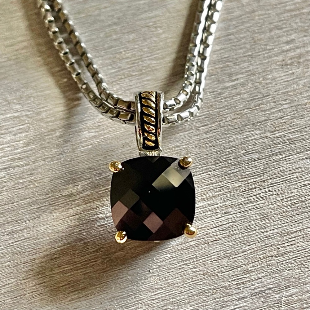 Park Lane Signature Pendant (Enhancer) Cushion Cut Black CZ